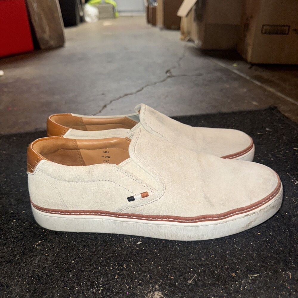 Allen Edmonds "ALPHA" Men's Slip-On Casual Sneakers 7.5 D Light Grey Suede